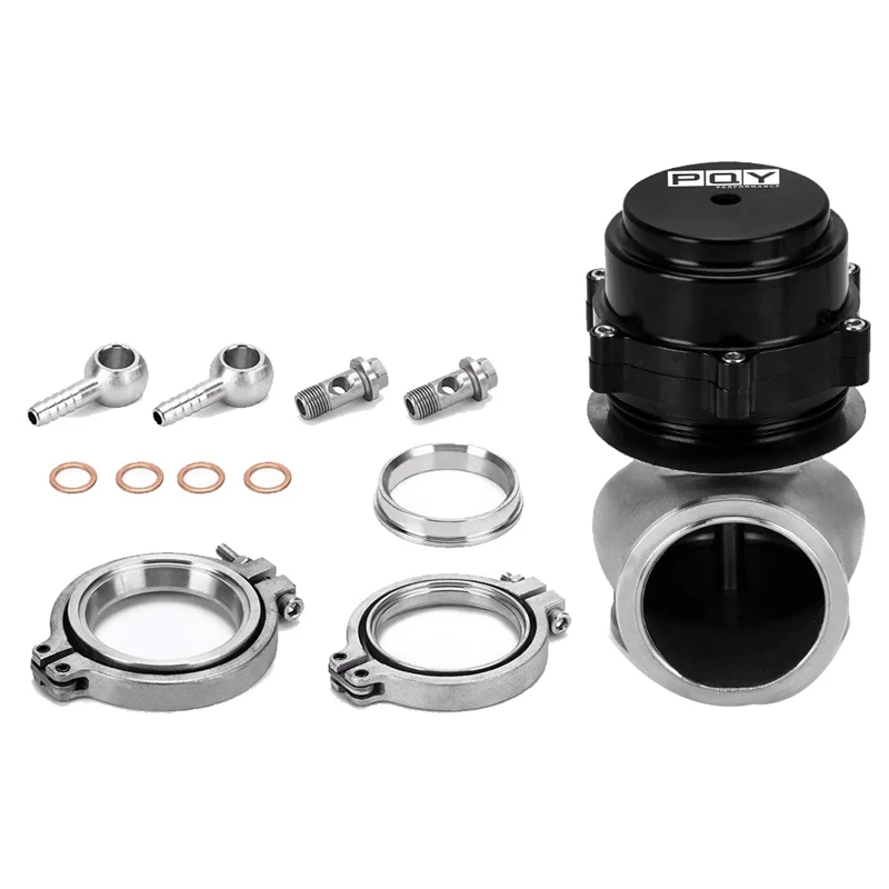 Black 60MM Vband Flange Wastegate External Turbo For BMW Subaru Honda Universal Cars