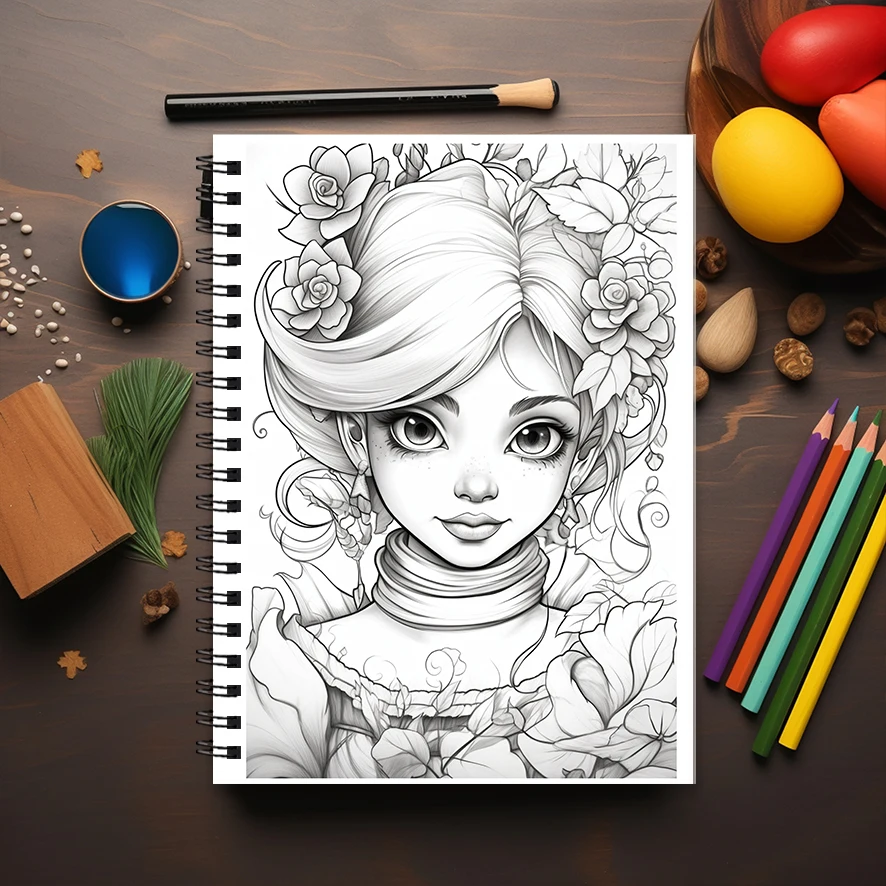 Libro da colorare per donna elegante per adulti - Libro da colorare da 8,3 x 11,2 pollici a 22 pagine - Aiuta a ridurre lo stress e allevia le emozioni