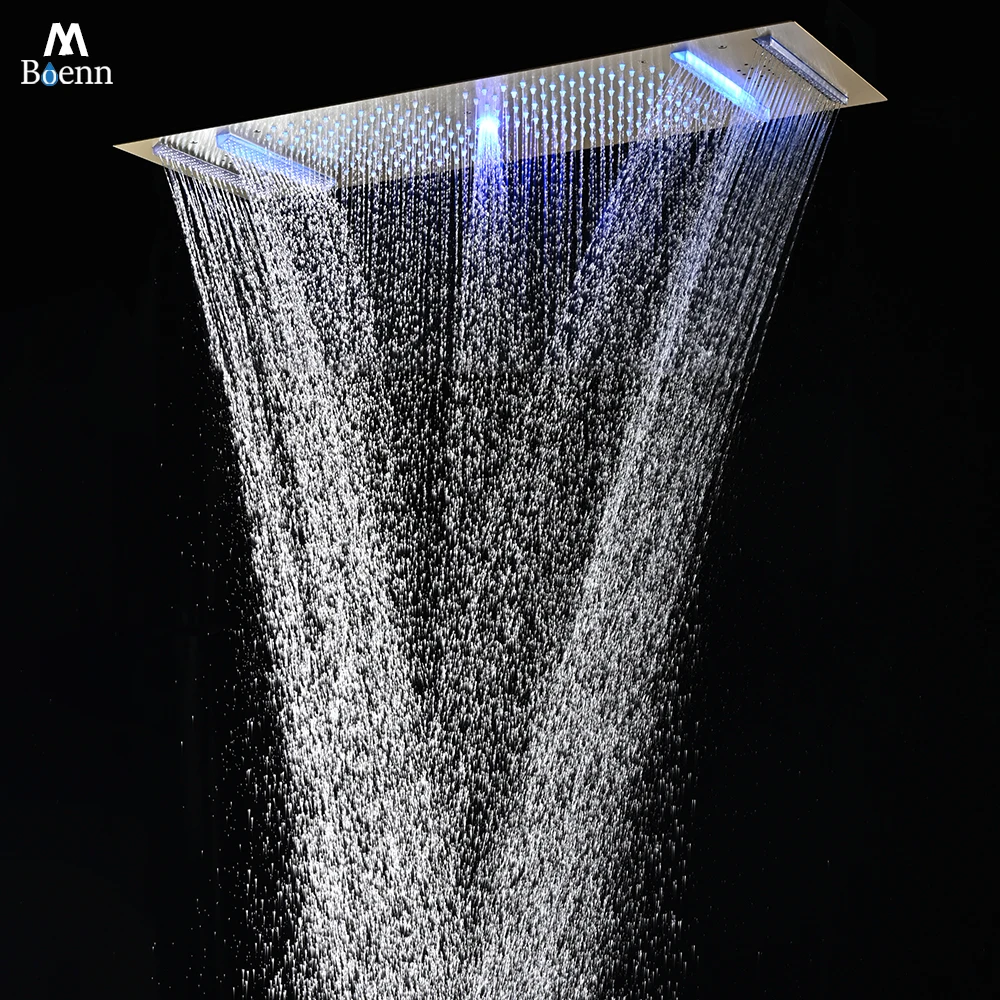 

M Boenn 4-функциональная насадка для душа из матового золота, душевая панель с дождевой насадкой для ванной комнаты, встроенная потолочная душевая насадка для пары, эмоциональная привлекательность