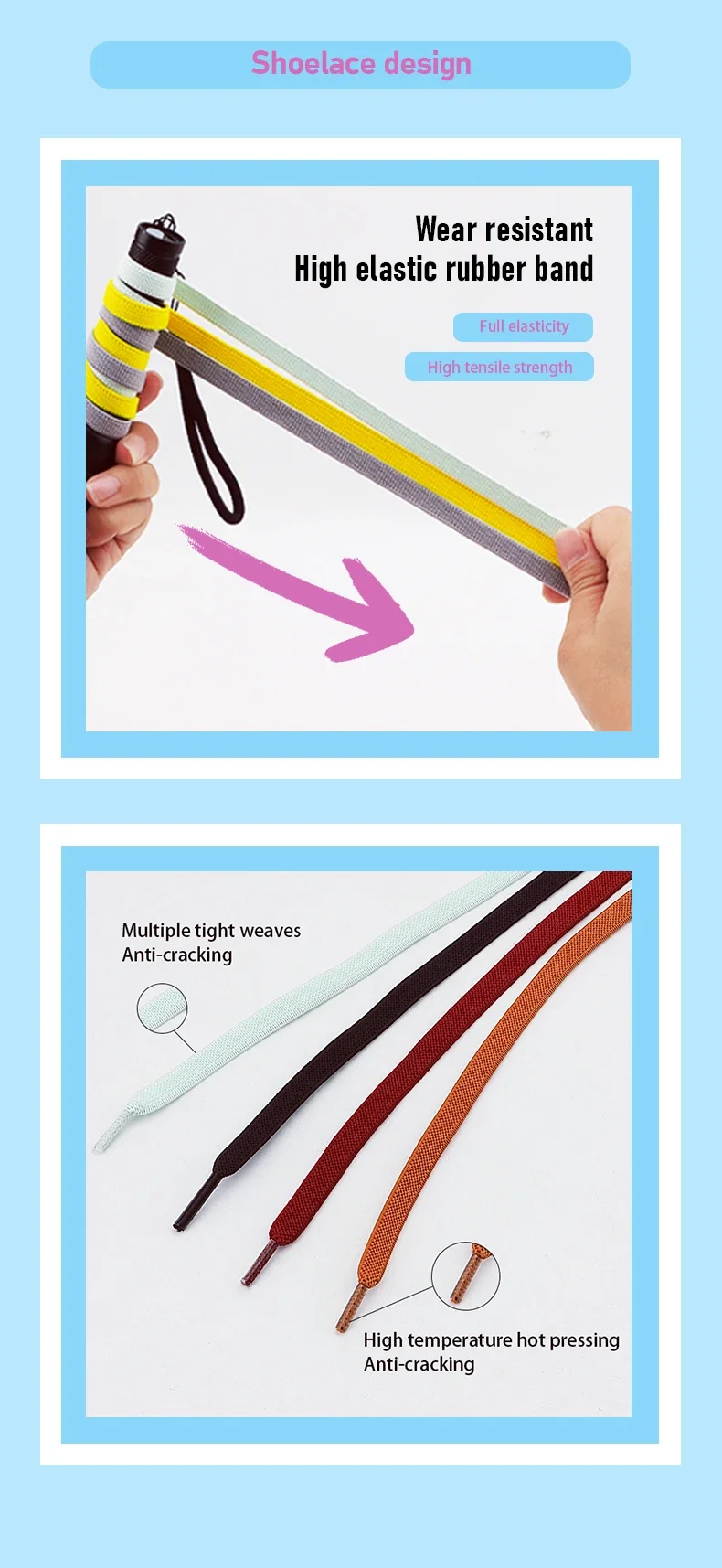 Bunte Magnetische Schnürsenkel Elastische Schnürsenkel ohne Binden Breite Schnürsenkel für Kinder & Erwachsene Sneaker-Schuhzubehör – Detail 5