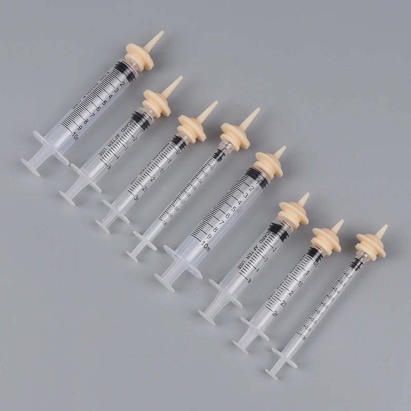 1ML-10ML Pet Feeding Nipple For Puppy Dog Cat Hamster Feeding Pacifier Medicine Feeding Oral Syringe With Silicone Nipple Feeder