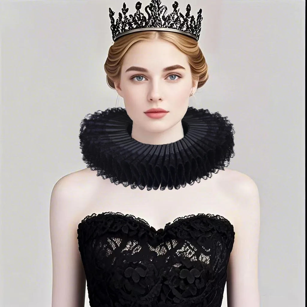 Handmade Elizabeth Literary Ruffian Collar Lace Splicing Exaggerated Fake Collar High-end Opera Performance Props
