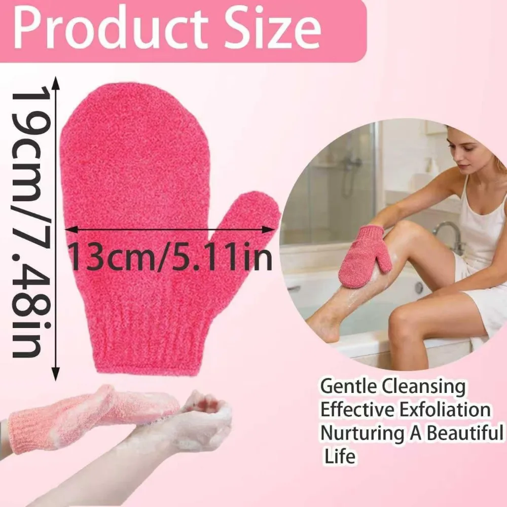 Exfoliating Gloves Set - 8-piece Bath and Body Scrub Mitts for Skin Purification and Massage view 6