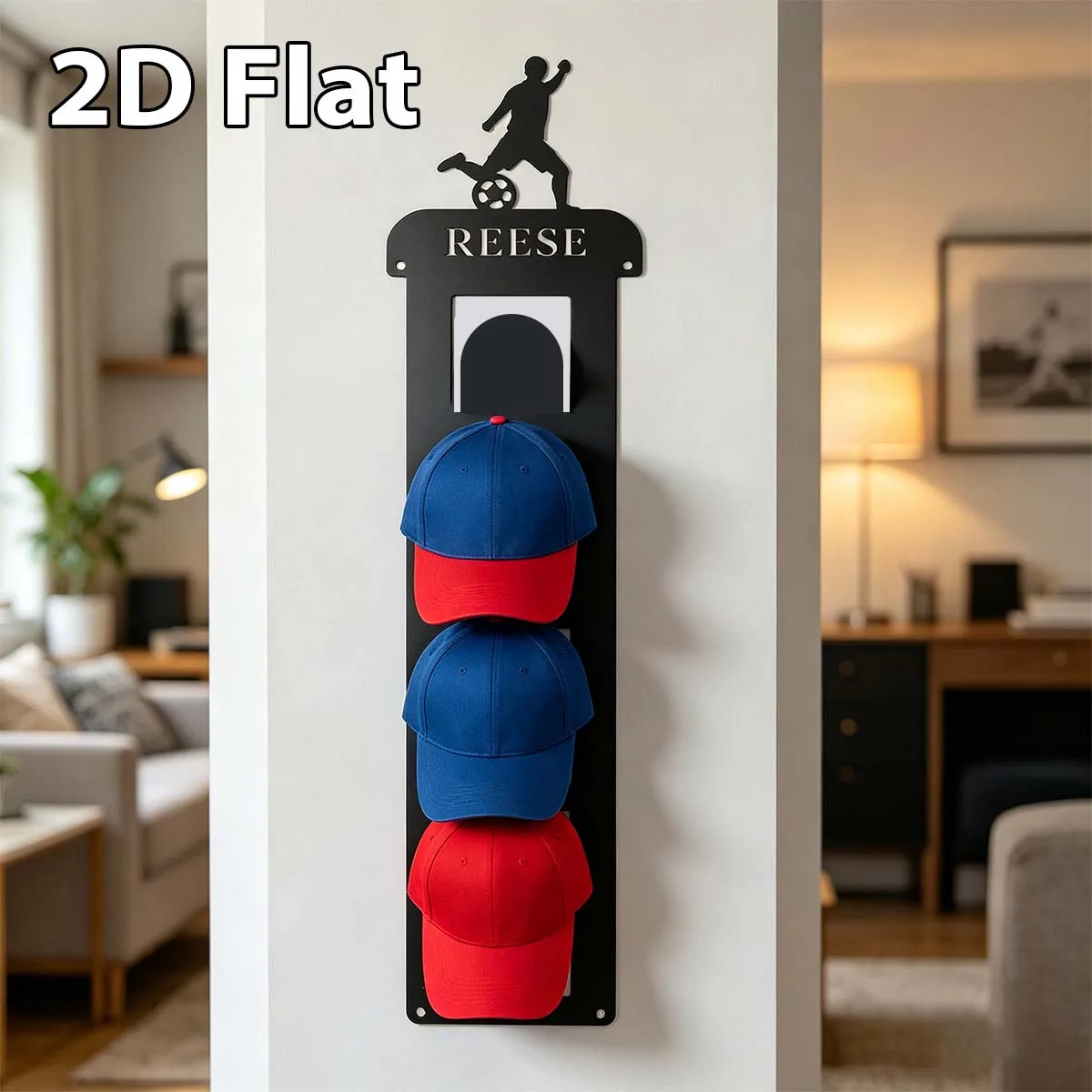 Custom Name Metal Hat Rack Space Saving Baseball Hat Hanger Perfect DIY Idea Perfect DIY Idea view 2