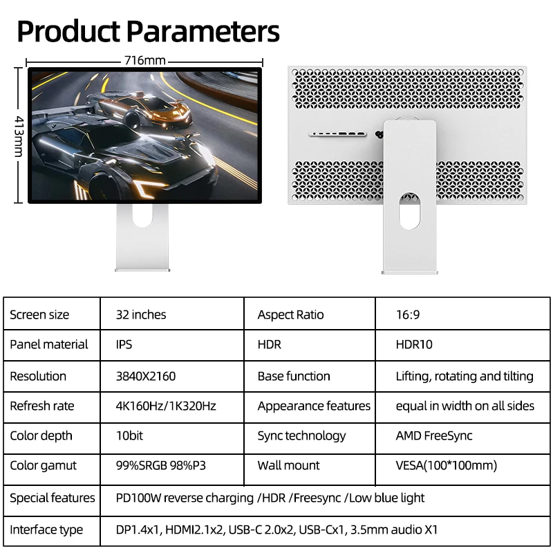 Kuycon P32T 160hz Computer Hardware Software Multi Screen for Laptop Office Use Profession Display LCD Monitors