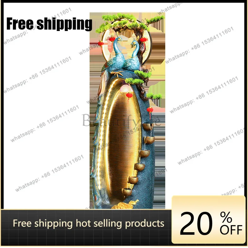 Peacock circulating water floor ornament office garden living room entrance balcony lucky landscape