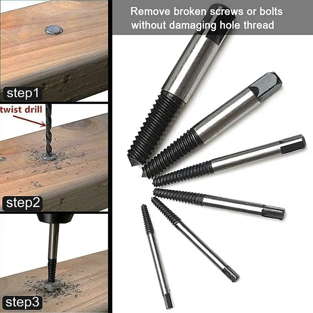Damaged Screws Extractor Set HCS Damaged Screws Remover Extractor Hex Screw Extractors Tool Removal Tools Speed Easy Out Set