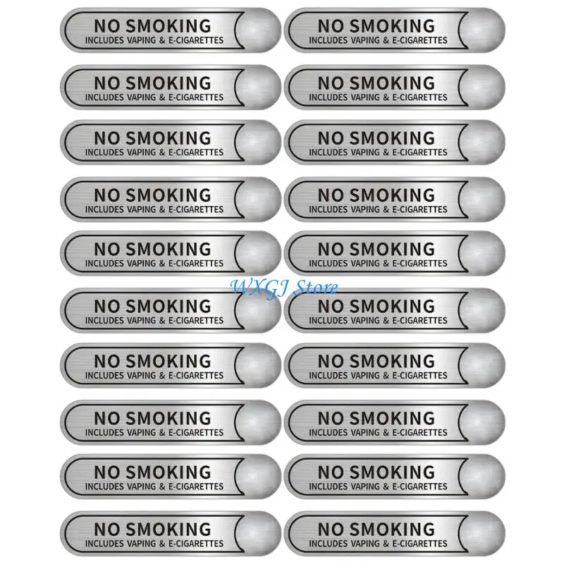 

37JE Car Interior Exterior No Smokings Stickers Fade Resistant Labels 5x1Inch PVC Decals For All Vehicle Surfaces
