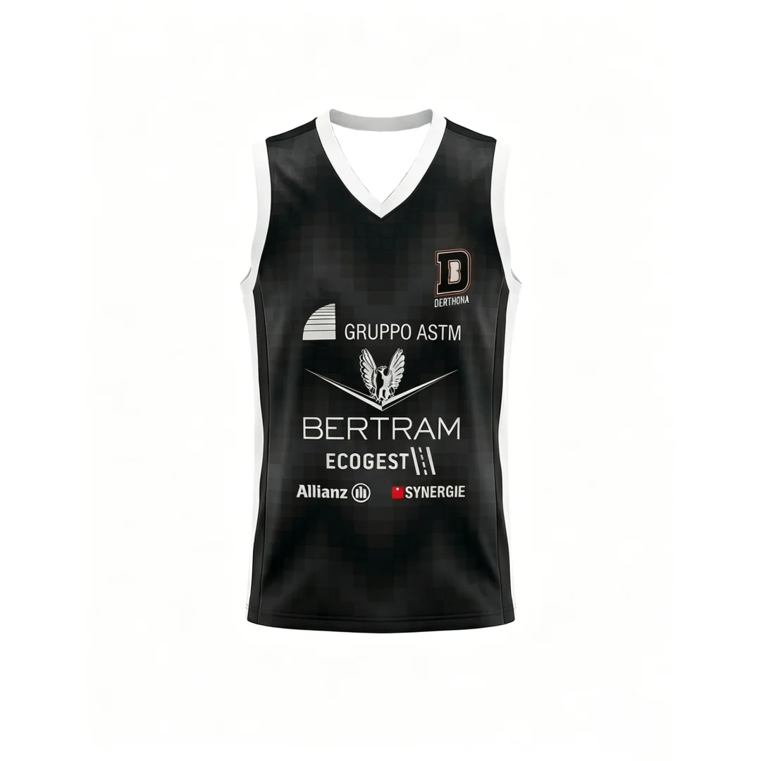 25-26 Derthona Basketball Heimtrikot Match-Trainingsset Sommer-Sportbekleidung Herren T-Shirt Kinderbekleidung Tee Y2k Damen ﻿ – Detail 3