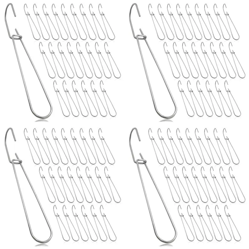 WORTHOWN-Pattern Hooks 96 Pcs Metal Pattern Hangers 7.3 Inch Sewing Pattern Making Paper Storage Hanging Hook