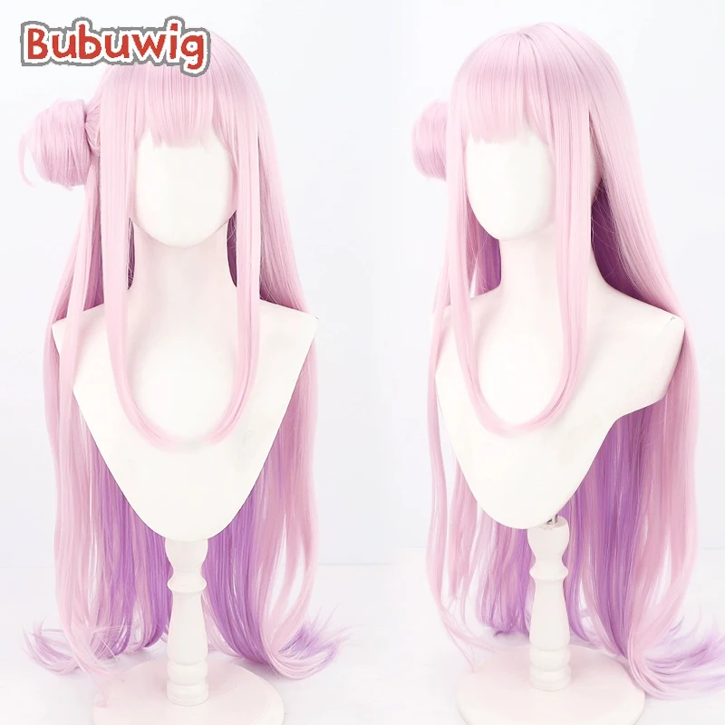 Bubuwig Synthetic Hair Misono Mika Cosplay Wigs With Buns Blue Archive Misono Mika 85cm Pink Mixed Purple Wig Heat Resistant