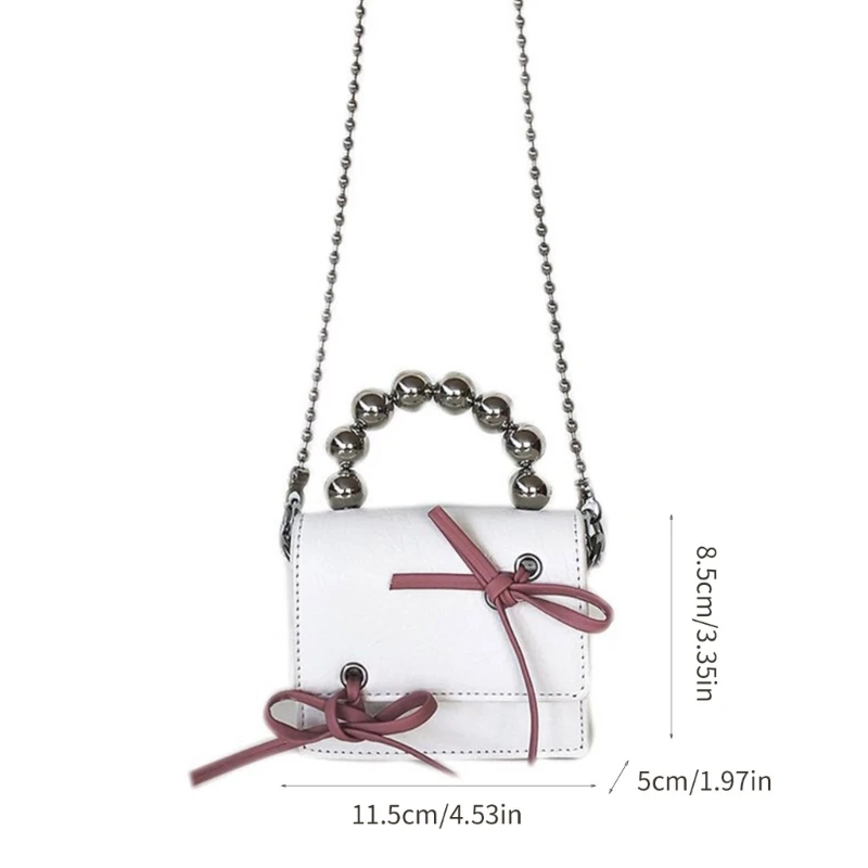 Mini Chain Bag with Bow Decoration Shoulder Crossbody Bags for Casual Outings