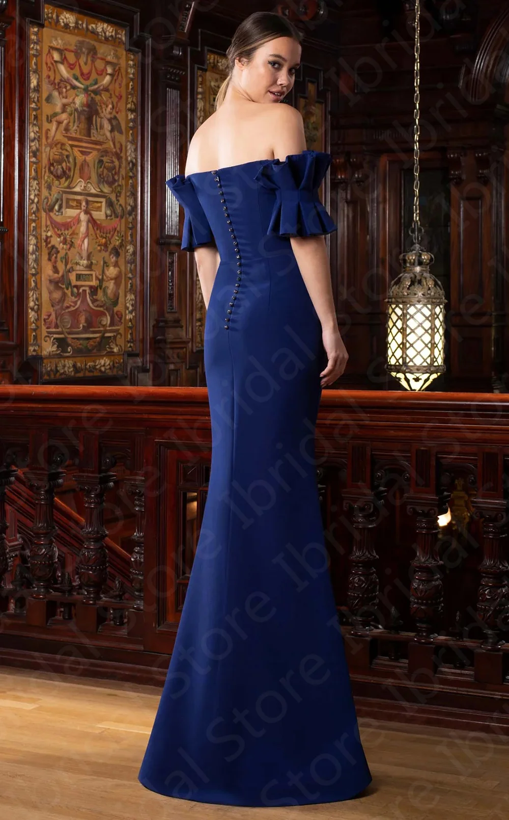 Wholesale Royal Blue Mother Gowns for Women Mermaid Mother of the Groom Dress Off Shoulder Sleeves Wedding Guest Gowns 2024