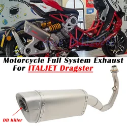 Slip On For ITALJET Dragster 125 200 Motorcycle Exhaust Escape Full System Modify Muffler With DB Killer Front Middle Link Pipe