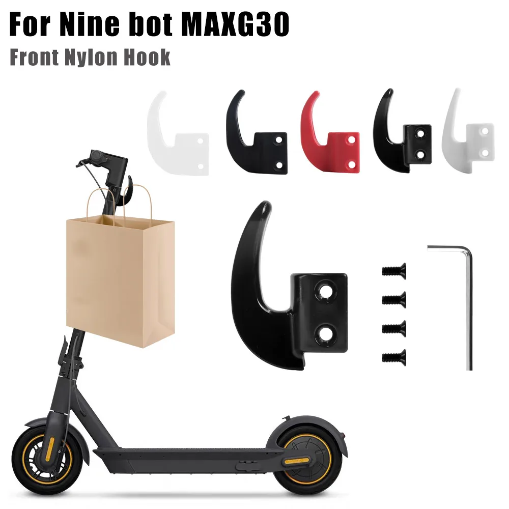 Electric Scooter Storage Hook for Segway Ninebot MAX G30 G30D Skateboard Hanging Bags Claw Curved Hanger Hook screws Accessories