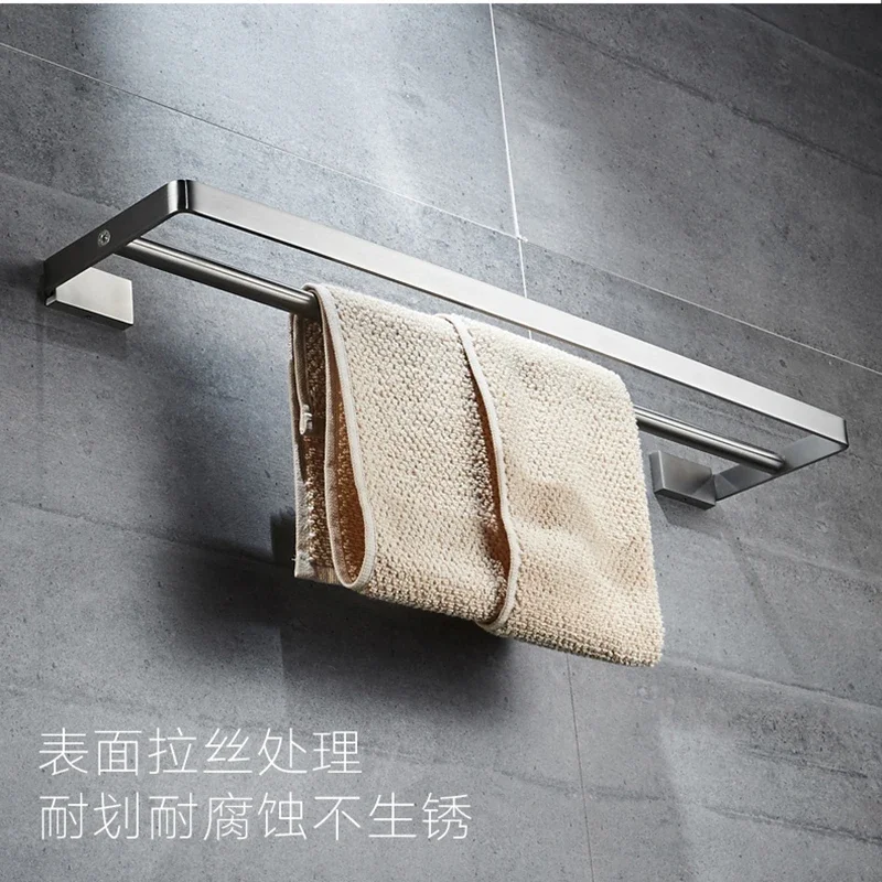 

Vidric Top Quality Solid 304 Stainles Steel brushed Double Towel Bar Bath Towel Holder Towel Ring Bathroom Accessories