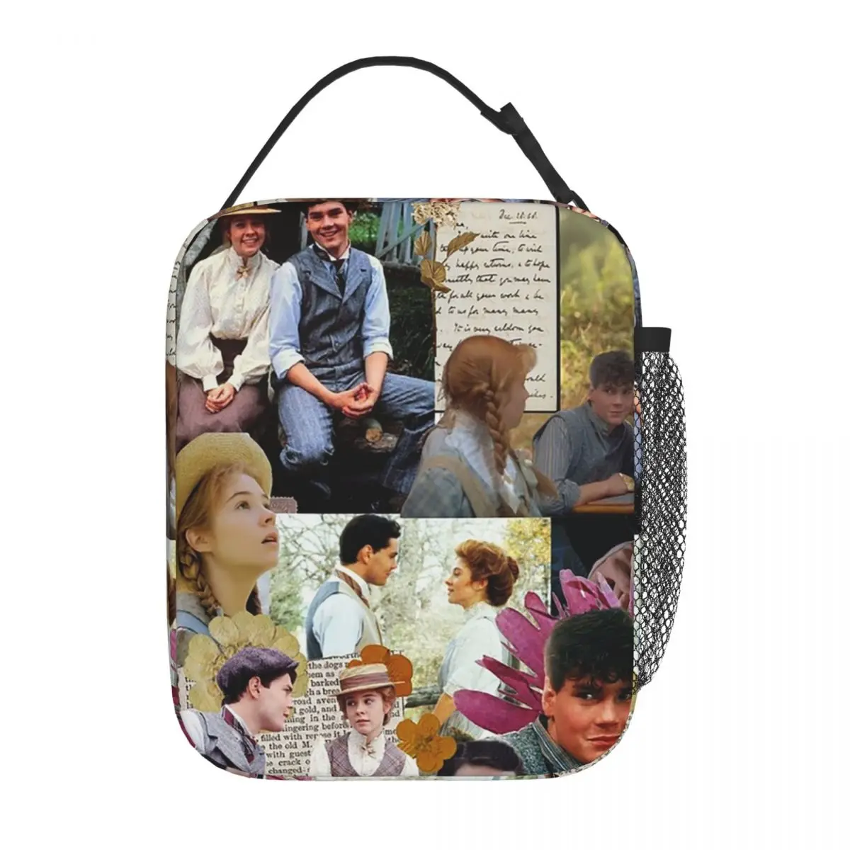 Anne Of Green Gables Collage Insulated Lunch Bag for Women Kids Leakproof Food Boxes Thermal Lunch Box Tote