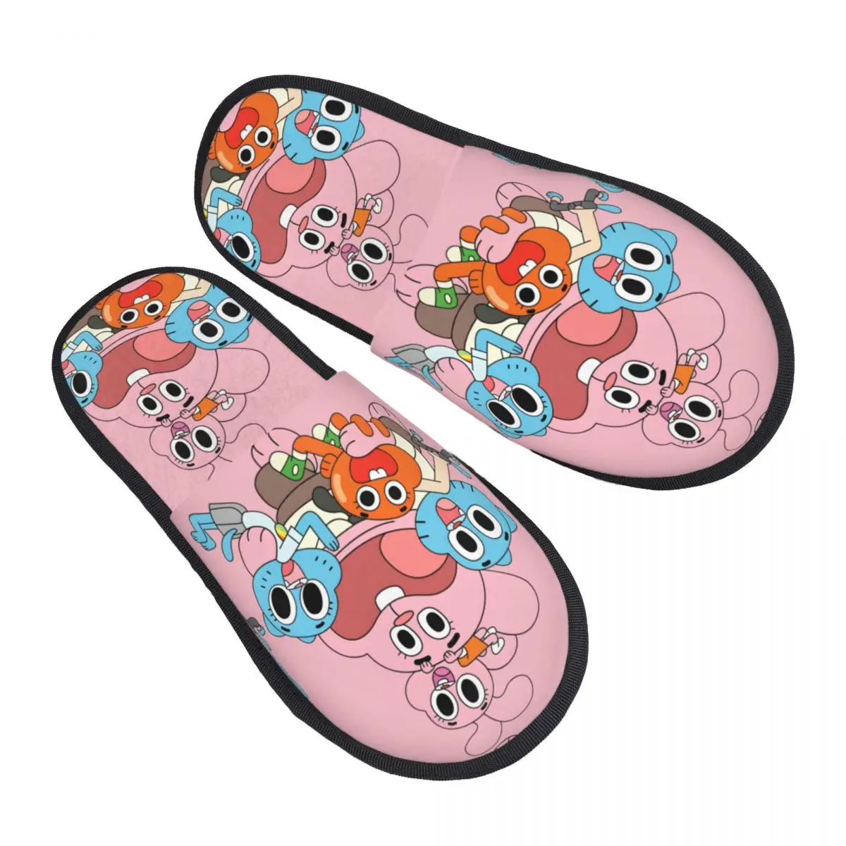 Gumbal Cartoon Home Cotton Slippers Indoor Video Game Cozy Memory Foam Slides Anti Slip