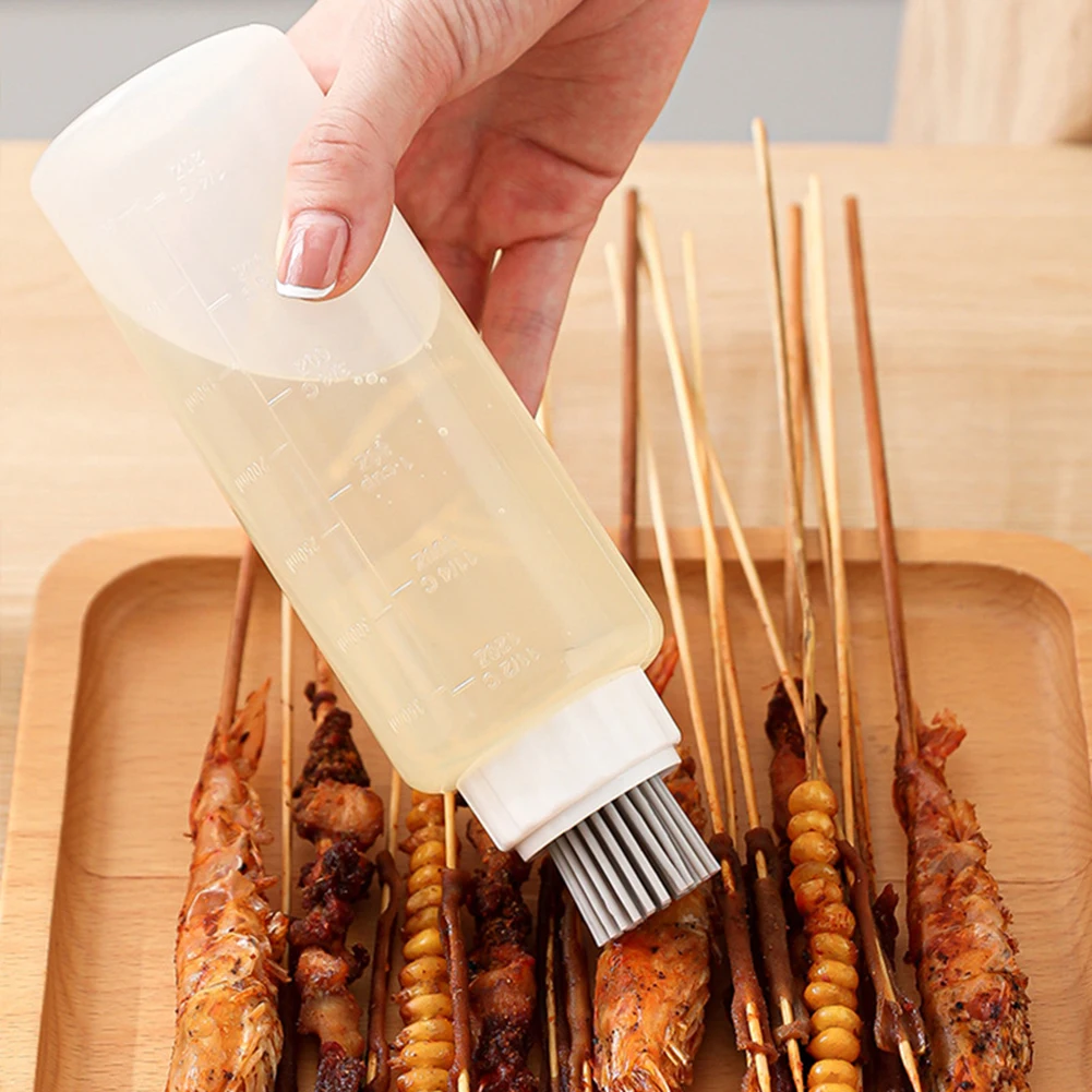Silicone Oil Bottle Brush Easily Spread Oil, Butters, Or Sauces For BBQ Pancake
