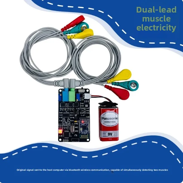 Dual-conductor muscle electrical EMG sensor kit, smart wearable device multi-channel custom muscle signal detection