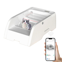 Fully Automatic Intelligent Cat Litter Box, Semi Enclosed, Cat Waste Clean Sandbox Low Entry Suit for Kittens Short-legged Cats