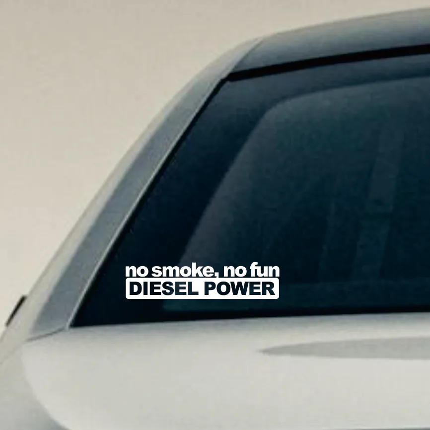 15.2CM*3.7CM No Smoke No Fun Diesel Power Vinyl Decal Car Stickers Black/Silver