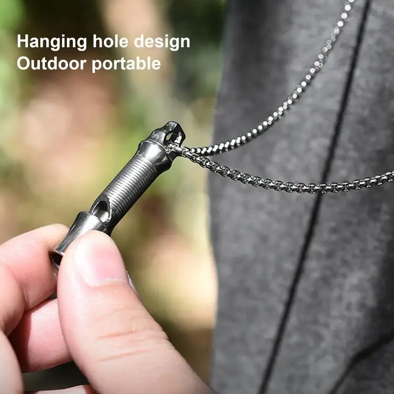 Tube Whistle Stainless Steel Outdoor Survival Equipment Loud Survival Whistle Outdoor Multifunctional Tool Lifeguard Safety