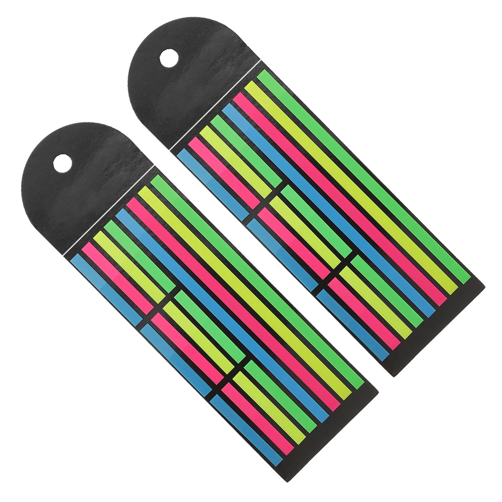 2Pcs Fluorescent Reading Strips Reusable Adhesive Highlighter Tape for Note Indexing Colorful Sticky Tabs for Books and