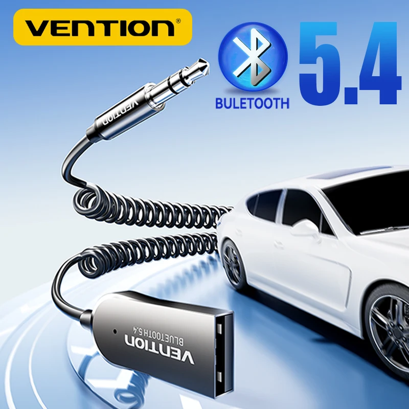 

Vention New Wireless Bluetooth 5.4 Receiver Dongle Car Bluetooth USB to 3.5mm Jack Audio Mic Handsfree Adapter for Car Speaker