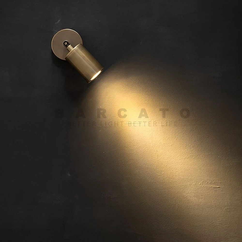 

LED Copper Retro Wall Lamp Bedroom Study Beside Lamp Headboard Fireplace Cloth Residential Living Room Home Decor LED Wall Light
