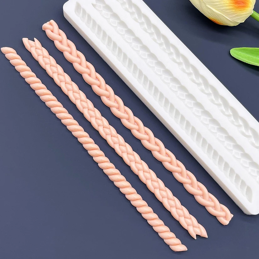 Chain Cable Rope Lace Silicone Mold Sugarcraft Chocolate Cupcake Baking Mold Fondant Cake Decorating Tools