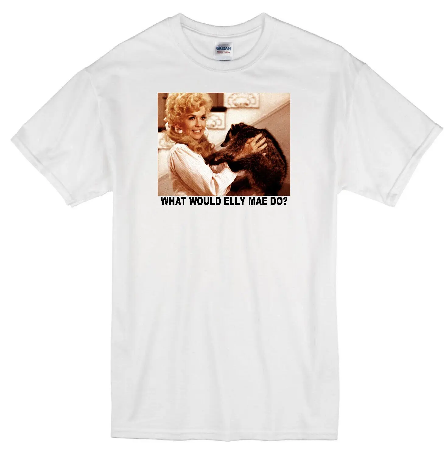 ELLY MAE CLAMPETT WWD? DONNA DOUGLAS BEVERLY HILLBILLIES TV COMEDY WHITE T-SHIRT