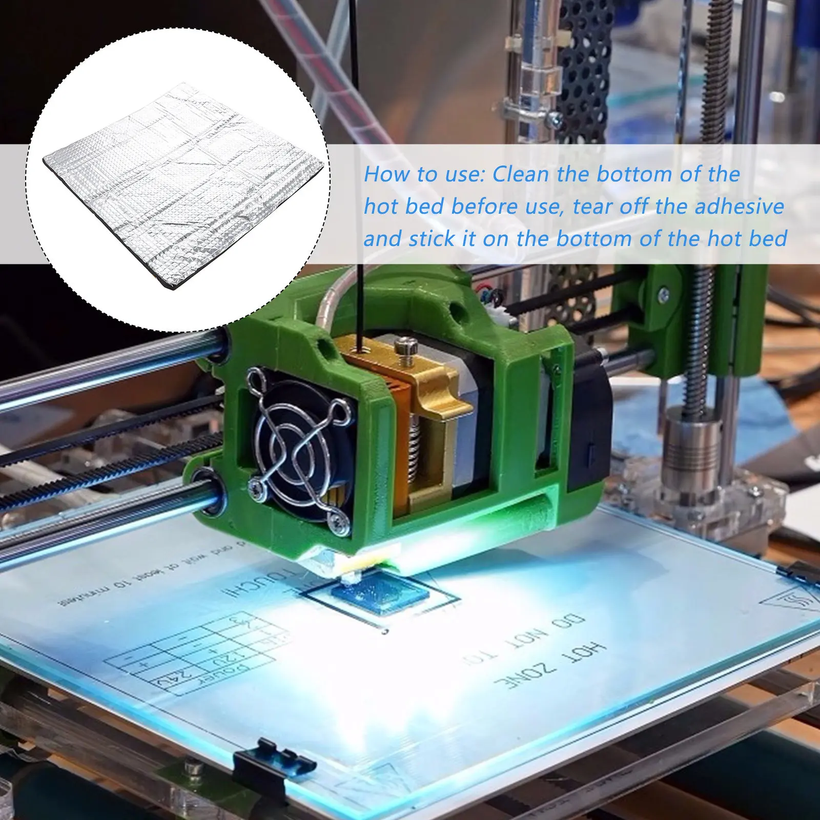 

1 шт. изоляционный коврик для 3D-принтера: термостойкий, морозостойкий, водонепроницаемый, амортизирующий, для подогреваемой платформы