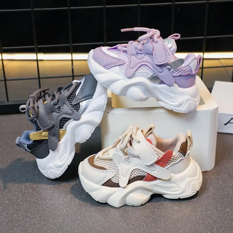 

Children Breathable Sports Shoes 2025 Spring Autumn New Kids Clunky Sneaker Casual Dad Shoes Girls Mesh Single Shoes Lightweight