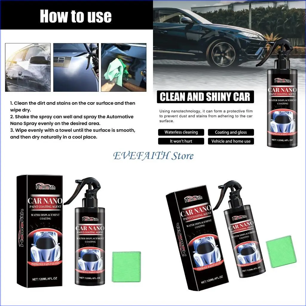 

124B Premium Nanotechnology Technology Scratch Eraser Sprayed Quick Effect Coating Agent For Glossy Finish And Long Lasting