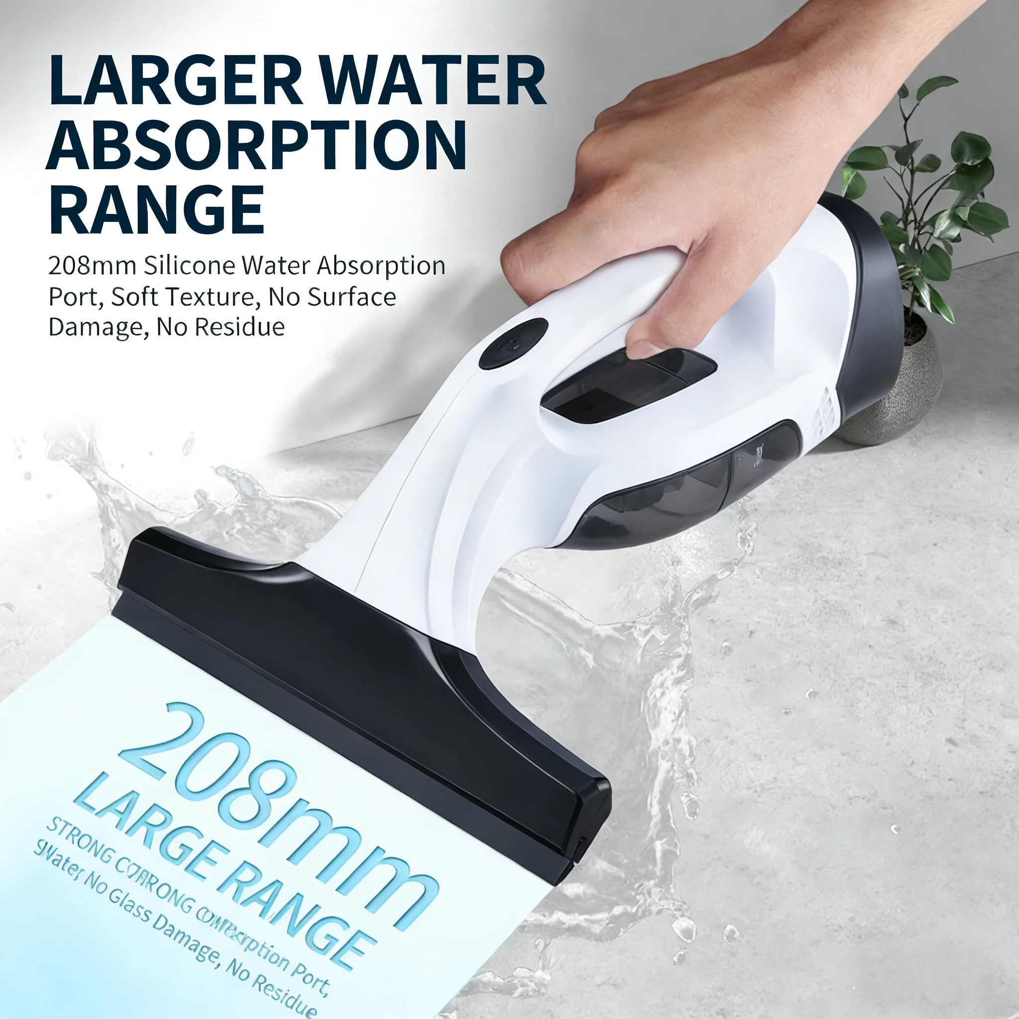 Glass Wiper Three-In-One Window Cleaning Tool Kit Kitchen Wall Desktop Cleaning Scraper Strong Suction Window Cleaning Machine