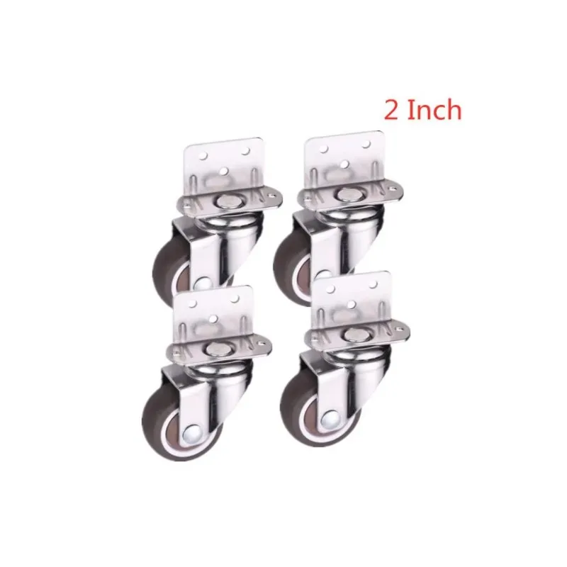 4 Pcs/Set  2 Inch Caster L-Shaped 90 Degree Right Angle Flower Rack Self Quiet Furniture Wheel Load 80KG