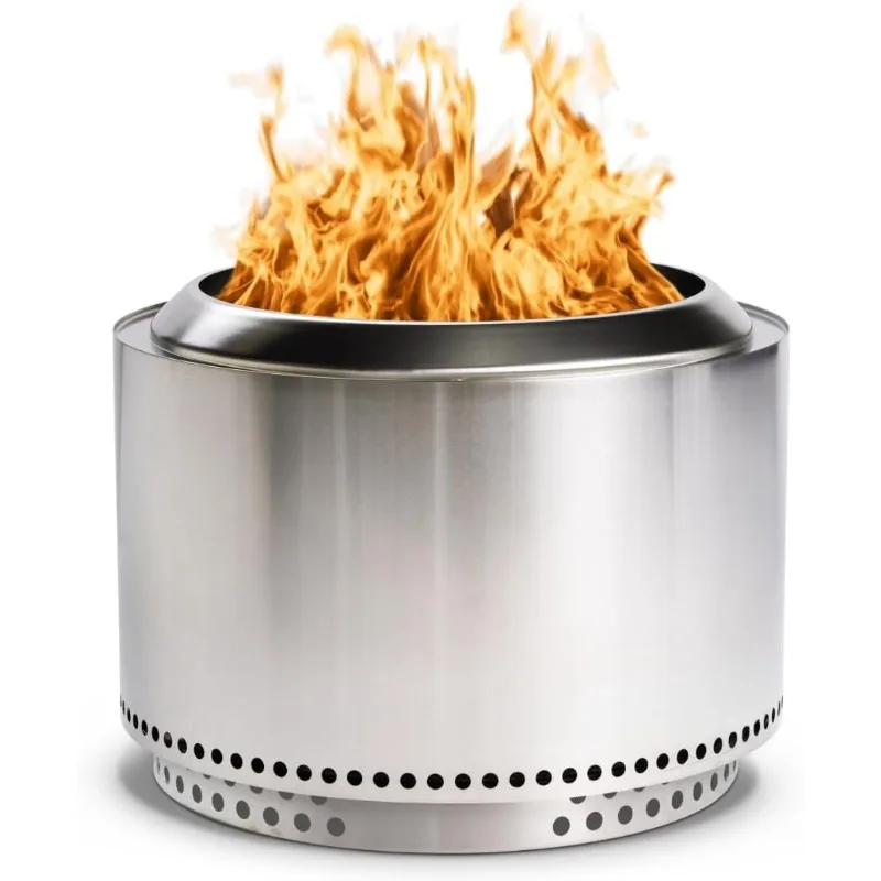 Smokeless Fire Pit – Portable Stainless Steel Outdoor Fireplace - 360° Airflow Technology and Removable Ash Pan