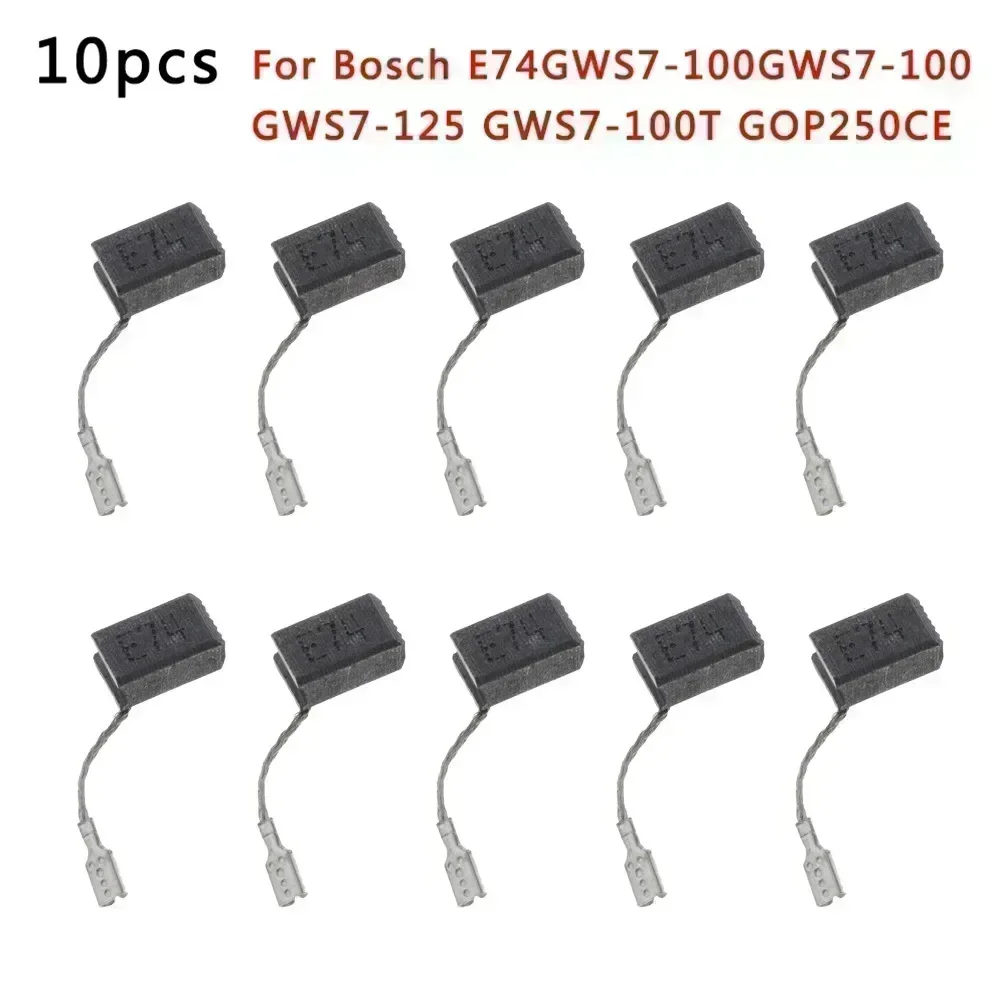 10pcs Carbon Brushes 6.5×8×13mm For Bosch E74 GWS7-125 GWS7-100T GOP250CE Electric Motors Power Tools Spare Parts Replacement