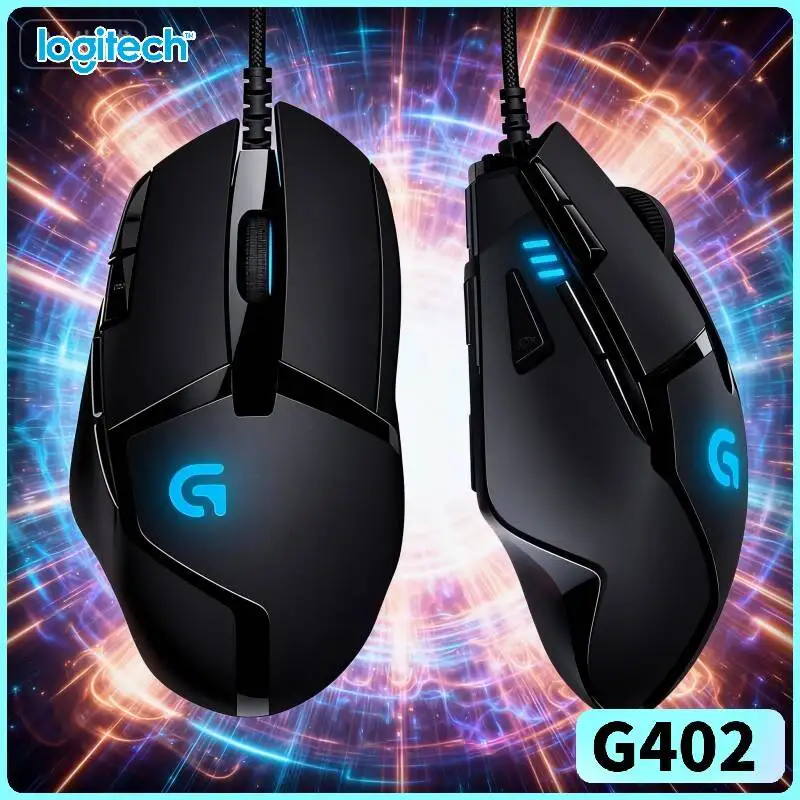 Logitech G402 Wired Gaming Mouse Delta Zero Optical Sensor 8 Buttons 500 IPS Anti-Slip Design for Gamers