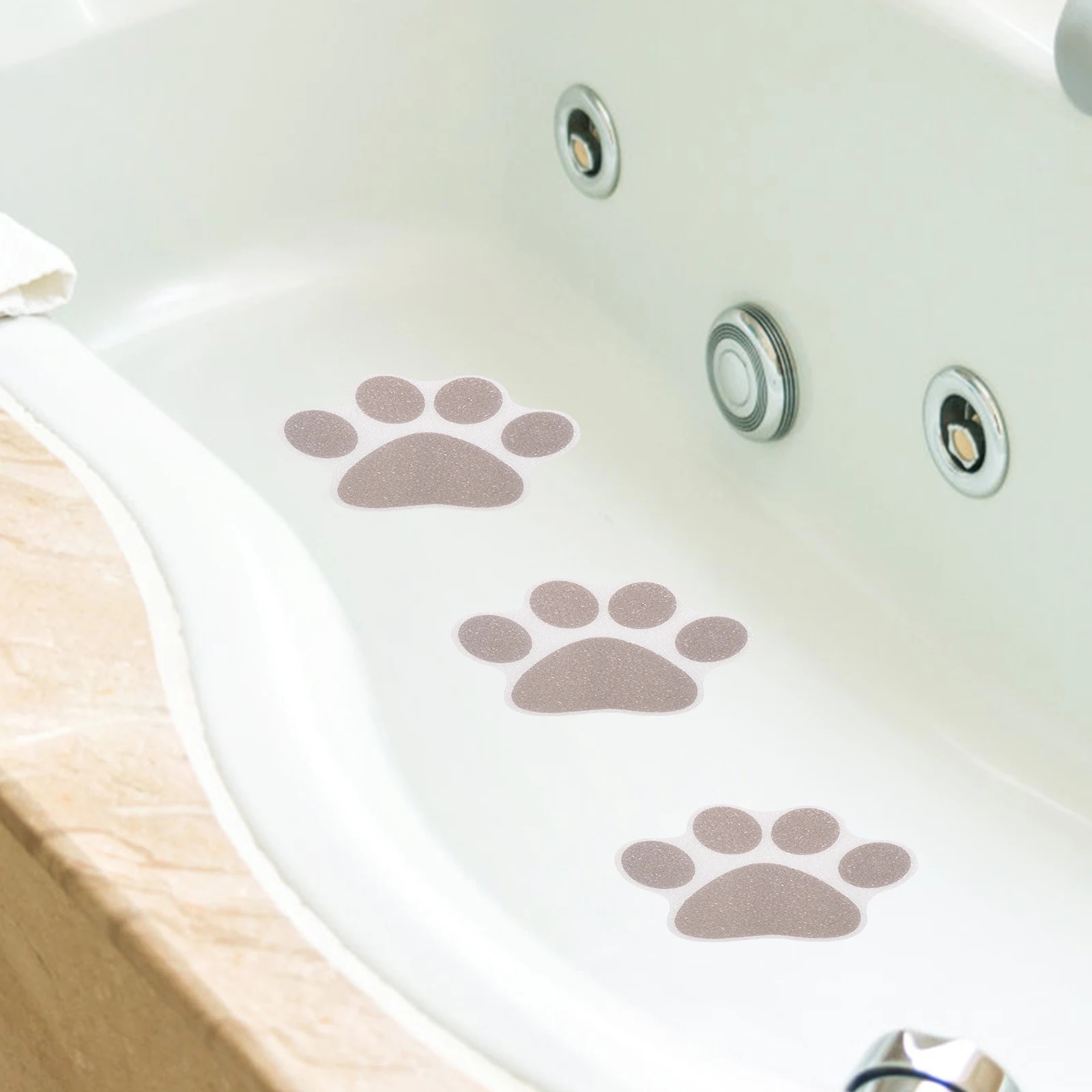 

10 Pcs Anti-slip Decorative Patch Bath Tub Stickers Paw Print Bathtub Appliques Baby