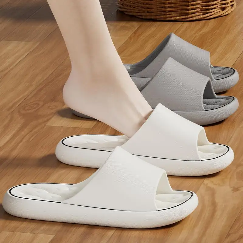 Super Light Soft Slippers Simple Fashion Slides EVA Elastic Shoes Colorful Sneakers In Door Bathroom Flip Flops view 6