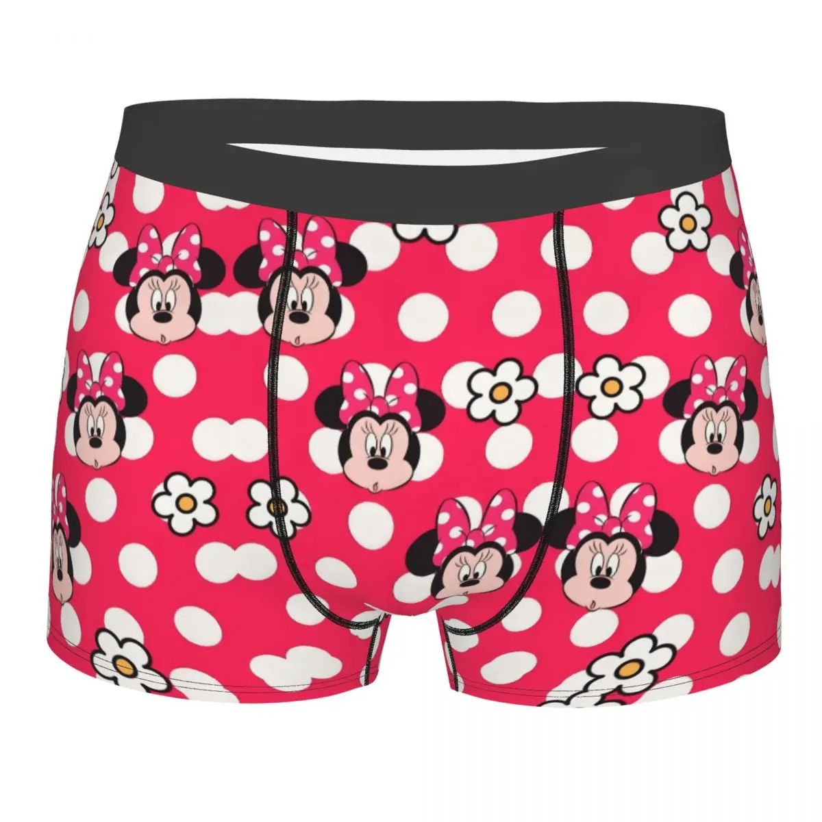 

Пользовательские забавные боксеры с Минни Маус, мужские трусы, нижнее белье, крутые трусы