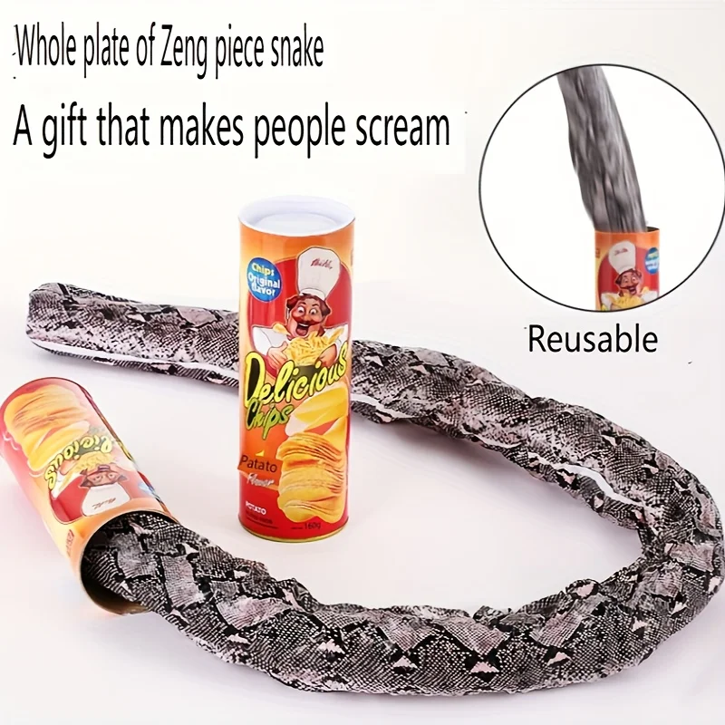 A Can of Prank Crisps with A Spring-loaded Snake Novelty Prank Toy Suitable for Birthday Valentine's Day Gift Funny Prank Toys