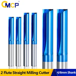 CMCP 2 Flute Straight End Mill 4/6mm Shank Carbide Router Bit For Wood, PVC, Plastic CNC Engraving Milling Tools Milling Cutter