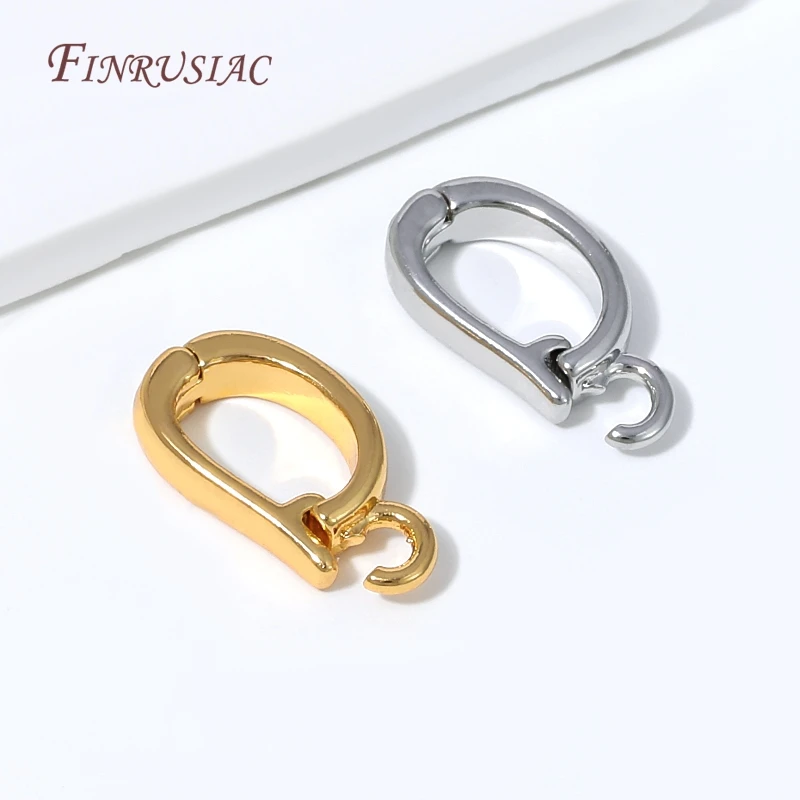 Connecteur de pendentif ouvrable en forme de D plaqué or 18 carats, pour la fabrication de bijoux, accessoires de bracelet DIY