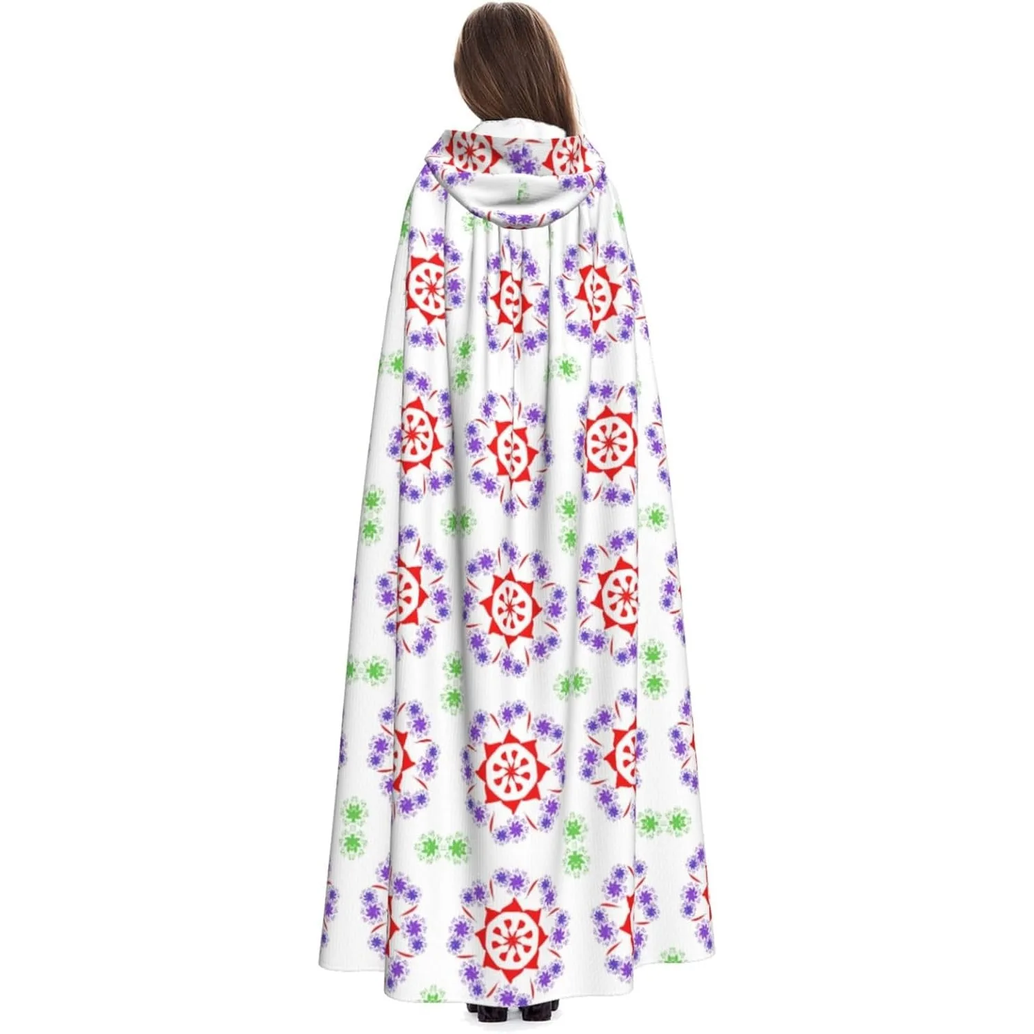 

Накидка-накидка унисекс для взрослых с капюшоном, милые вращающиеся накидки с фиолетовыми цветами и принтом, для рождественских костюмов фокусника на тематику вечеринок