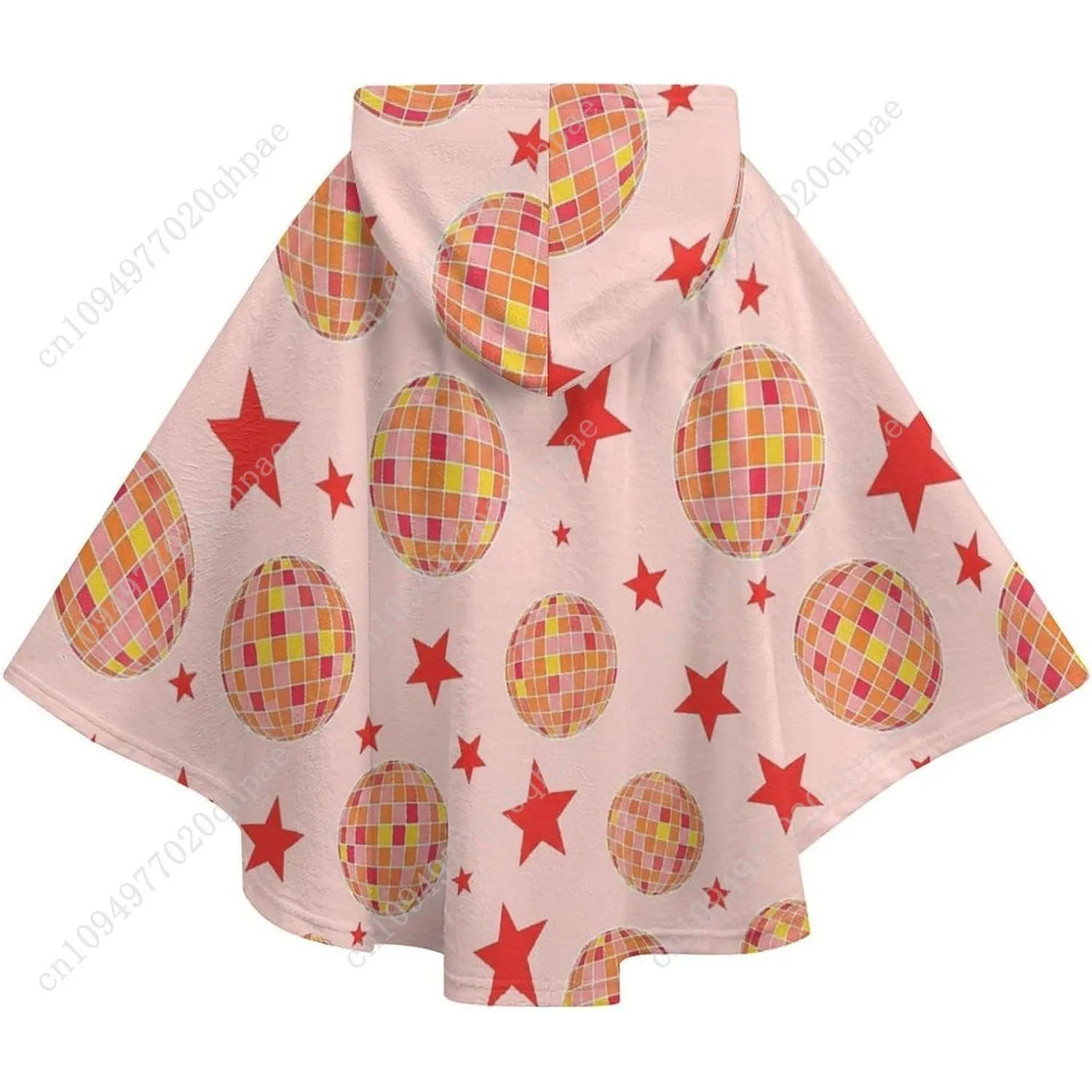 سترة بطانية مريحة من الفلانيل، هوديي كبير الحجم على شكل كرات ديسكو مع جيوب للأطفال والمراهقين #6