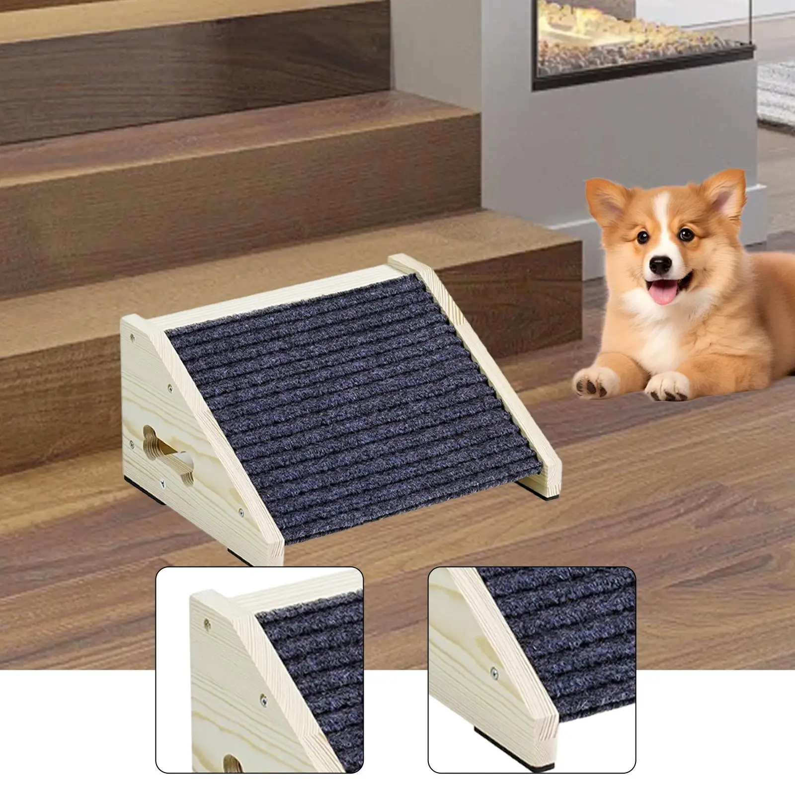 Dog Stair Ladder Easy Assembly Anti Slip Professional Multifunctional Dog Ramp Ornament Supplies for Older Dogs Sofa Bed Cars