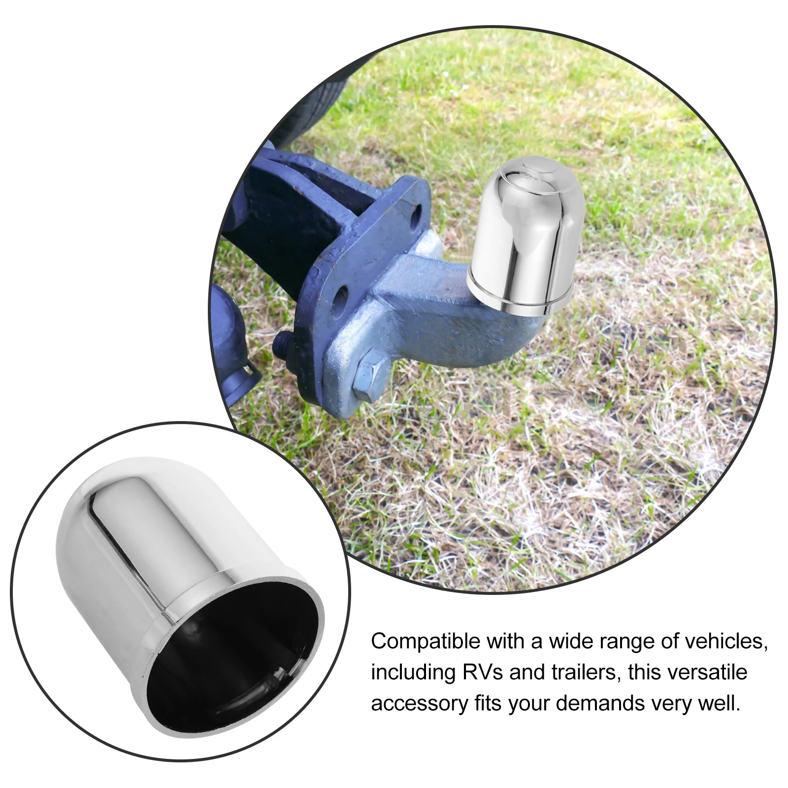 

Крышка шарика сцепного устройства прицепа, прочная защита для фаркопа для автофургона, универсальная, подходит для аксессуаров для прицепа, крышка крепления сцепного устройства, защита от пыли